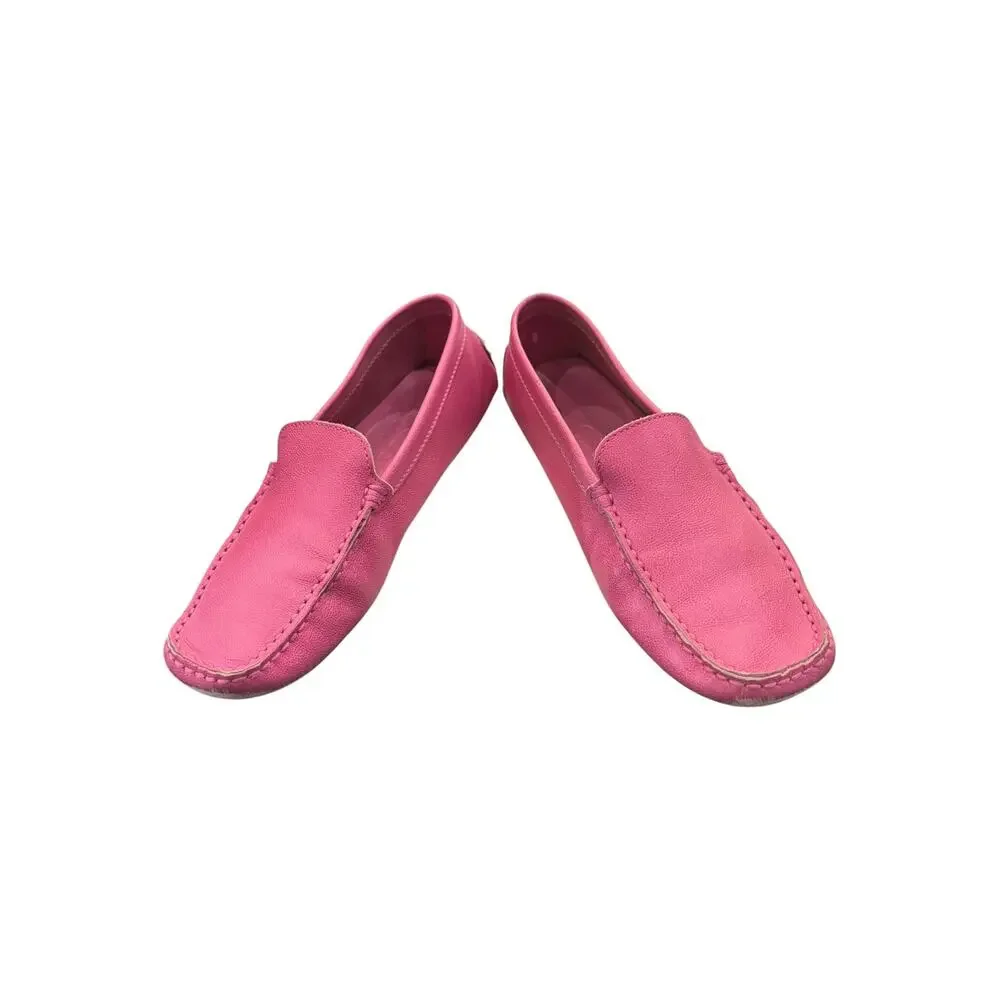 Tod’s Gommino Hot Pink Leather Driving Loafers Moccasins Women’s 8 Italy